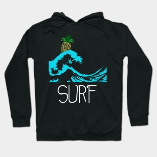 Pineapple at sea wave surf Hoodie